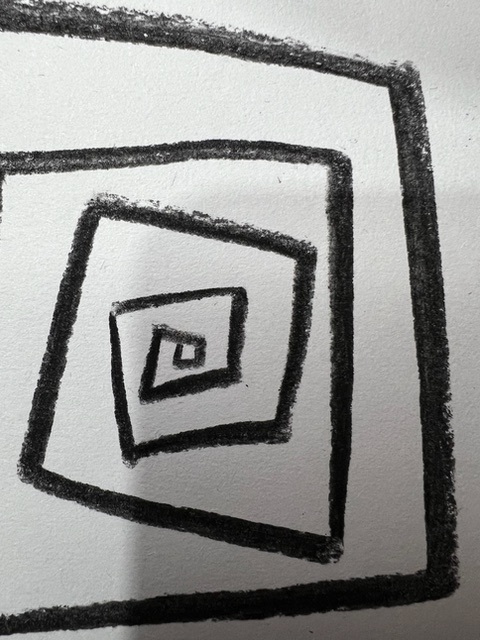 black spiral on a white background